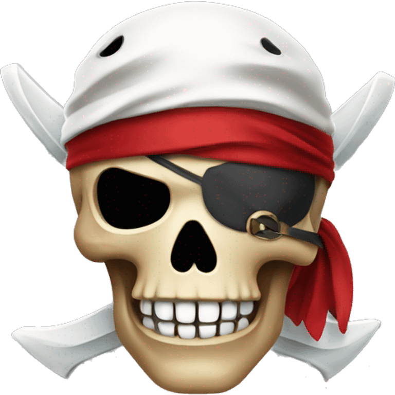 Pirate skull . Rounded teeth . Eye patch  emoji