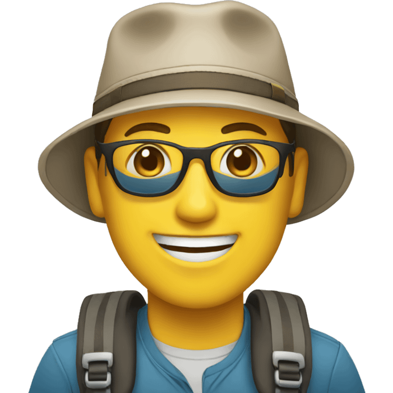 Tourist smiling emoji