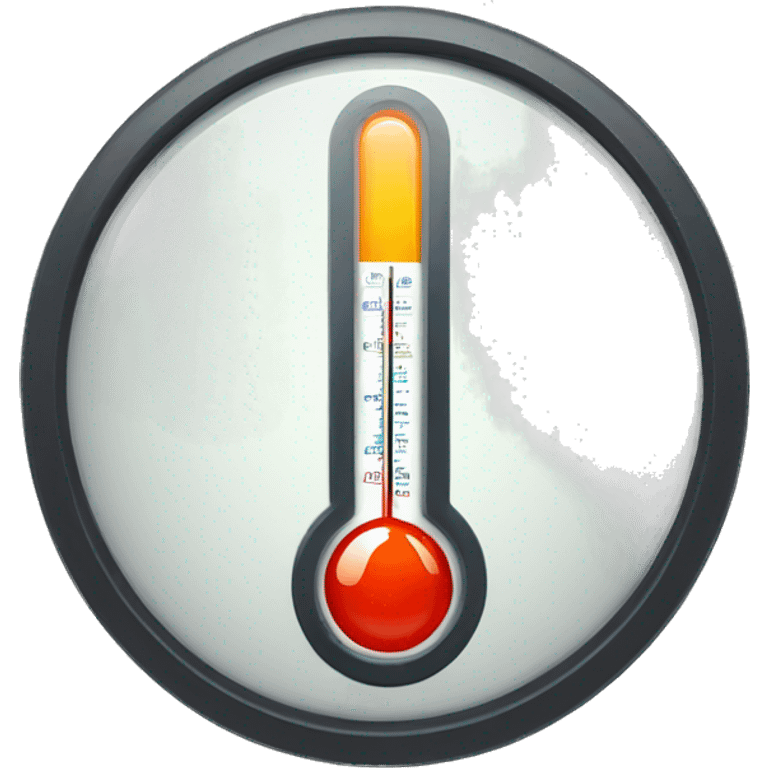 thermometer with high temperature emoji