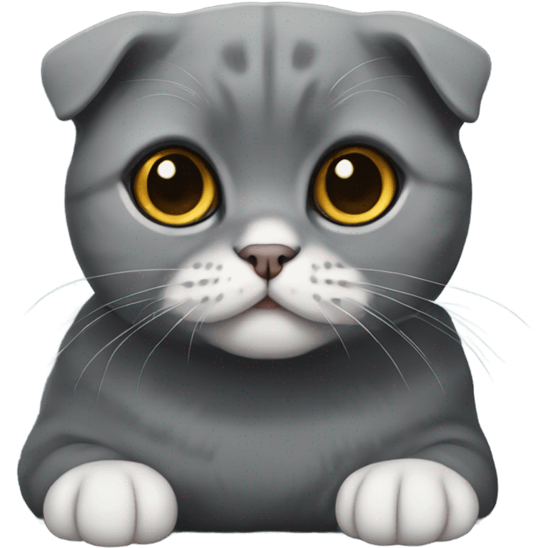 dark grey scottish fold emoji