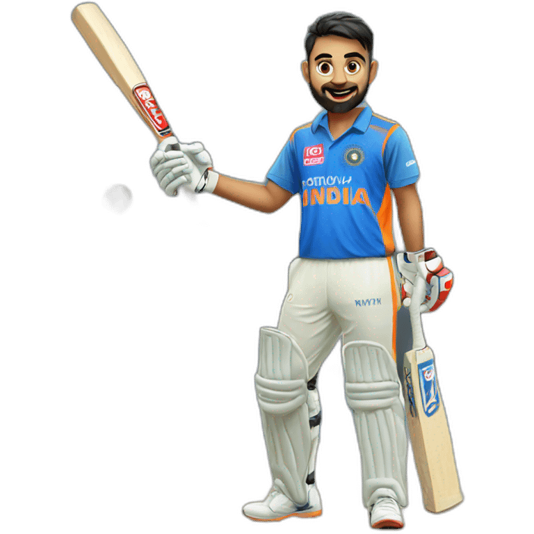 Virat with bat emoji