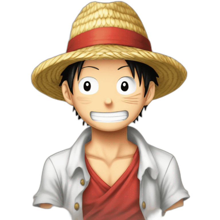 Luffy de one piece avec son chapeau emoji