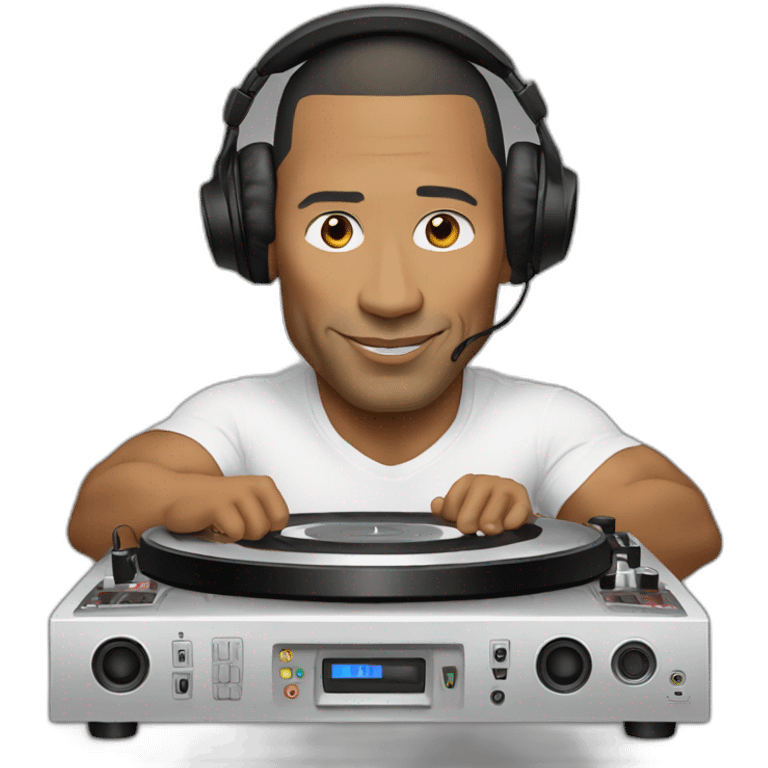 the rock as a DJ emoji