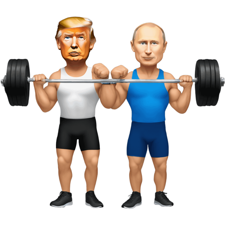 Trump and Putin lifting weights together  emoji