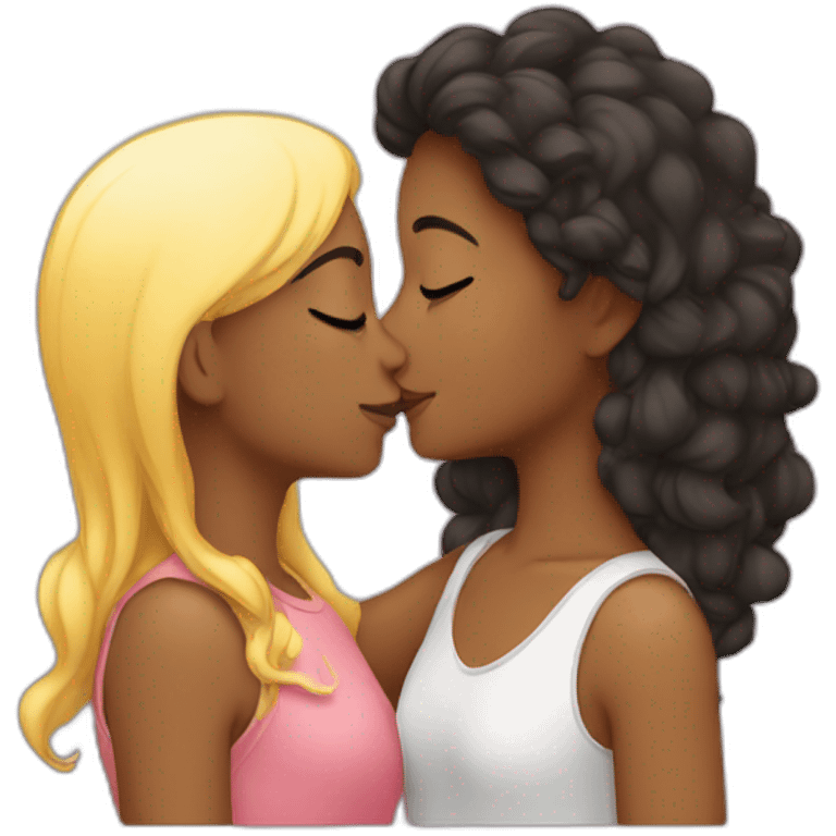 Lesbian girl kissing emoji