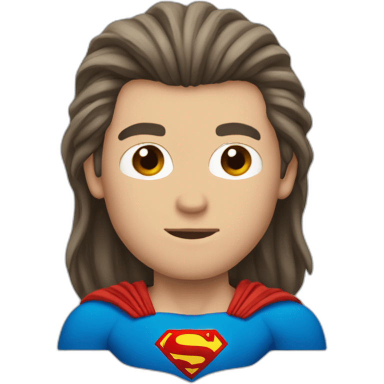 Medium long hair super man emoji