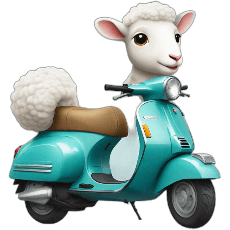 Un mouton qui roule sur une Vespa emoji