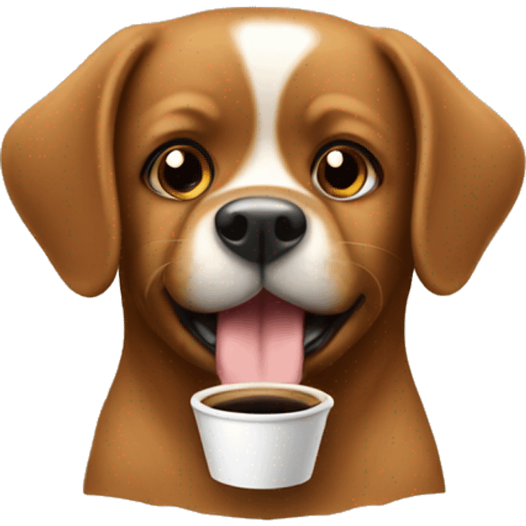 Coffee in dog emoji