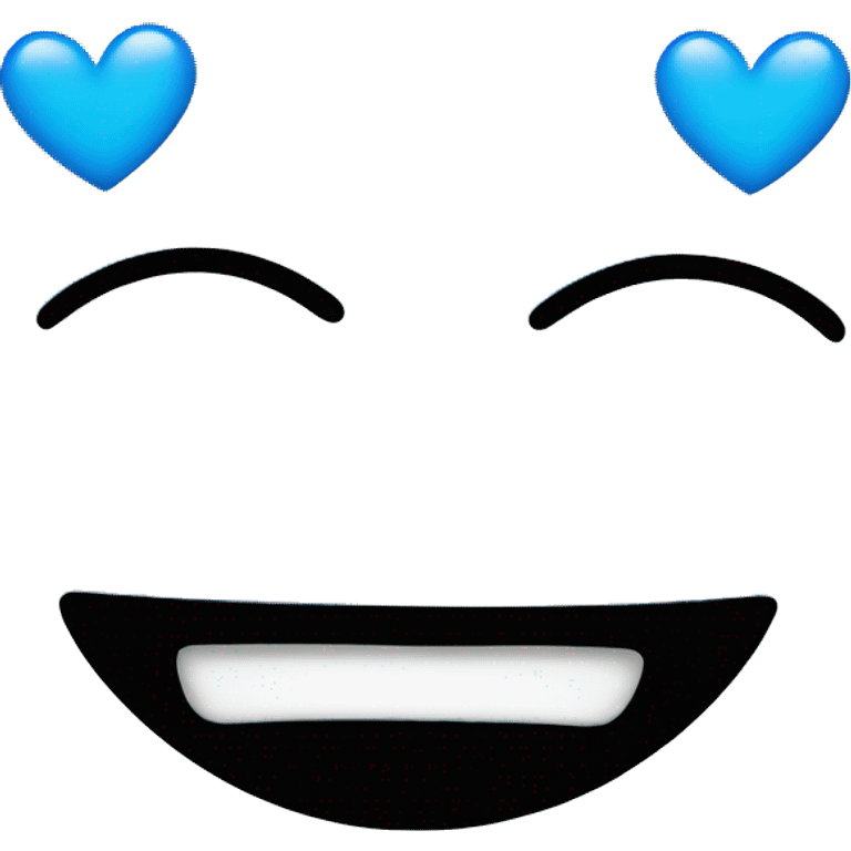 Smiley with blue hearts intead of eyes emoji