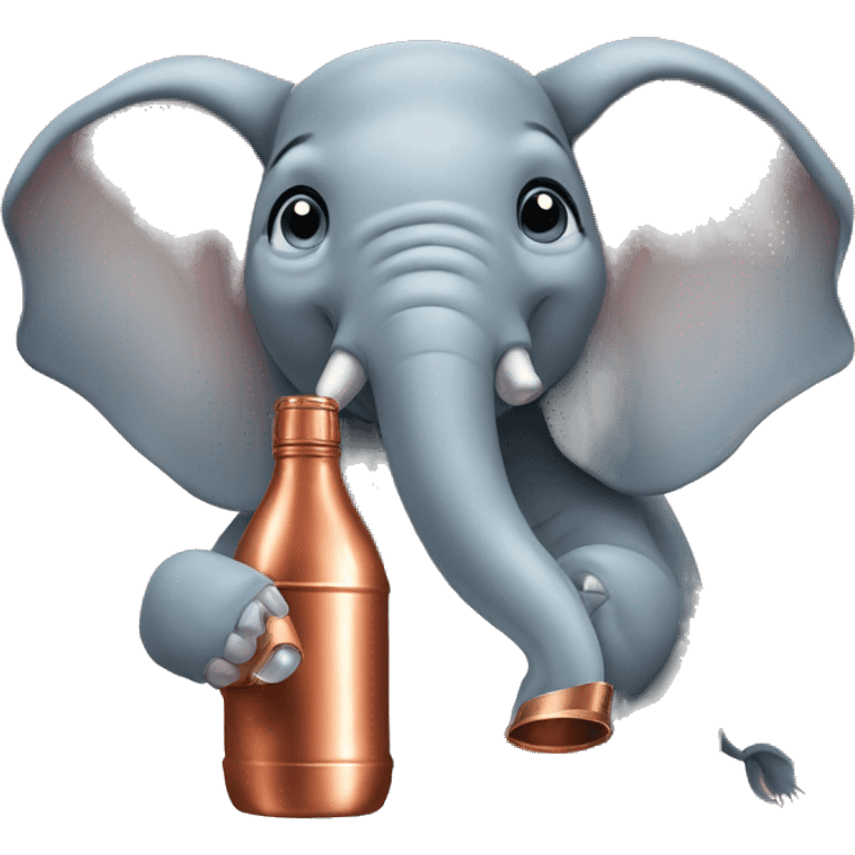 elephant holding copper bottle emoji