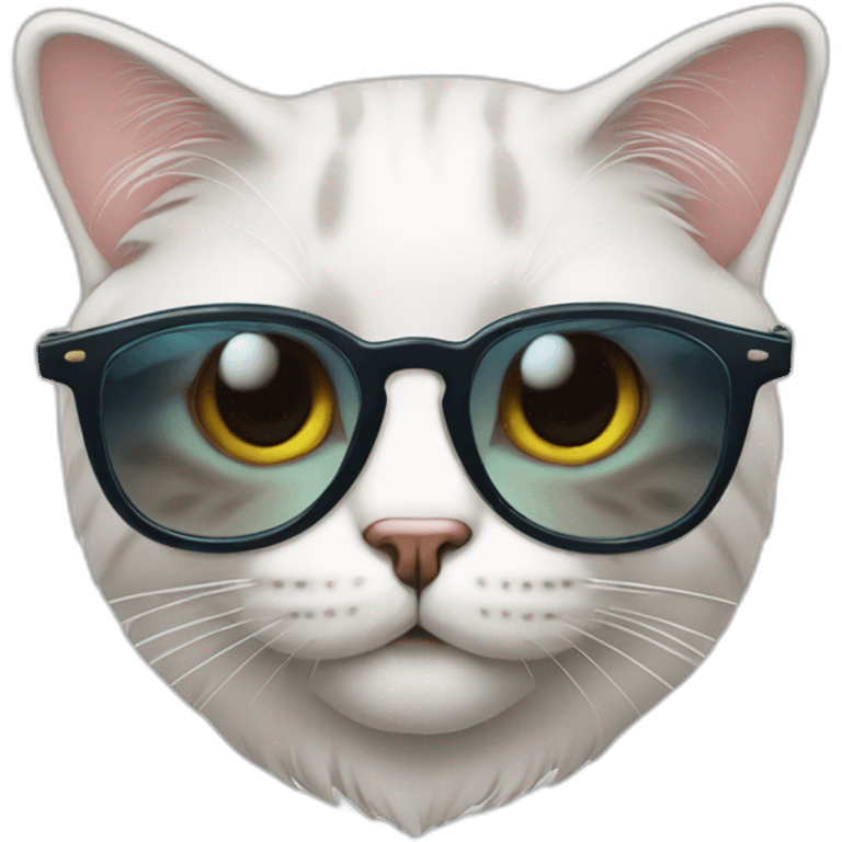 Un chat riche avec des lunettes de solei emoji