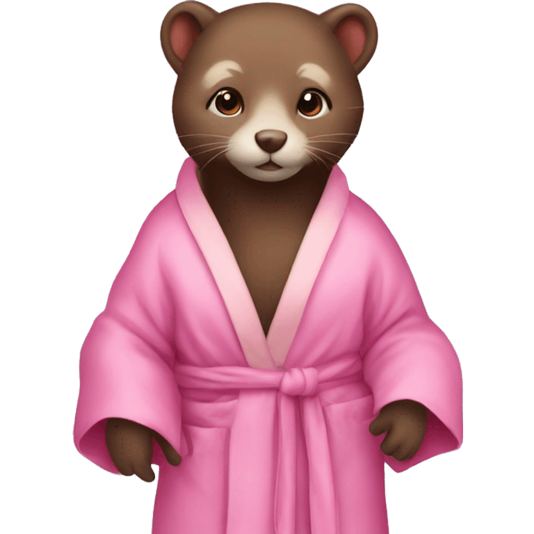 brown mink in a pink silk robe emoji