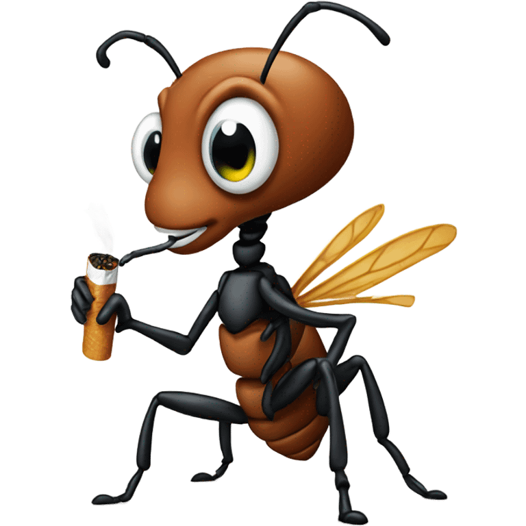 Ant holding a cigarette ￼ emoji