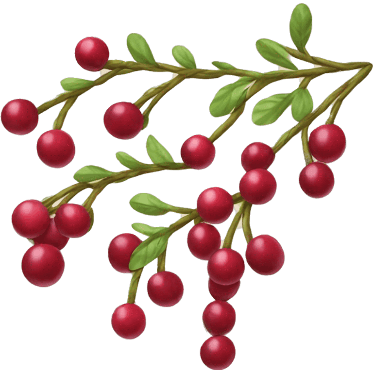 Cranberry Garland - A tiny strand of cranberries strung together emoji