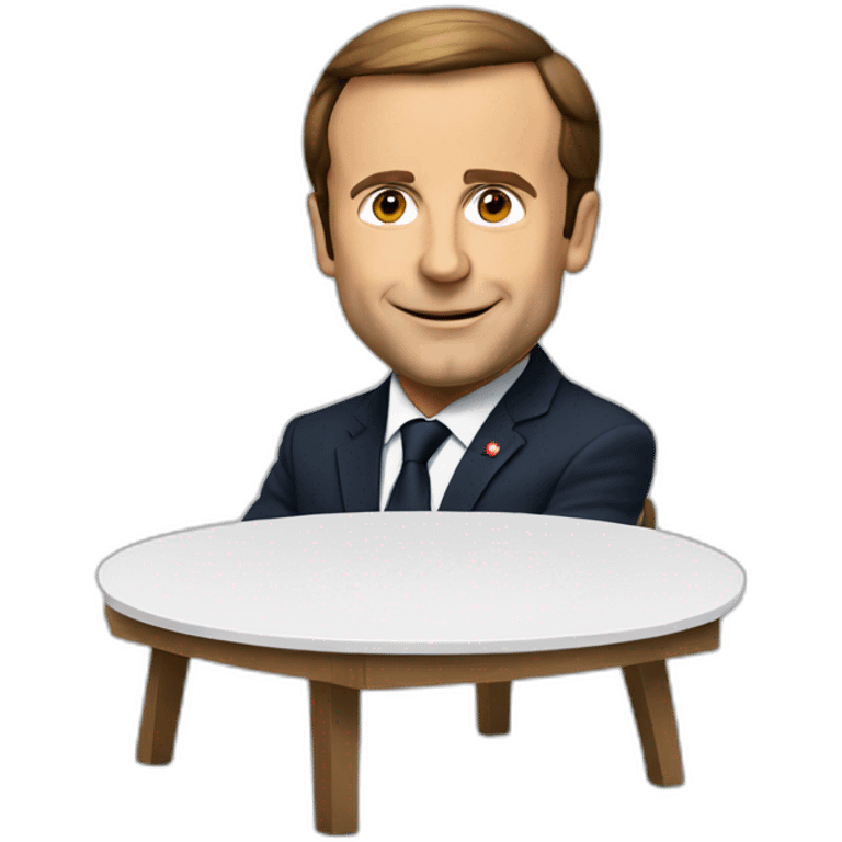 Macron sur une table emoji