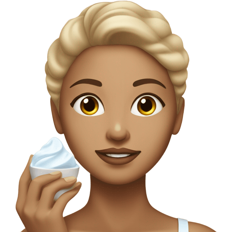 white lady doing skincare  emoji