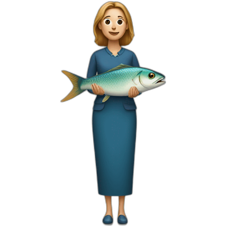 lady hold fish emoji