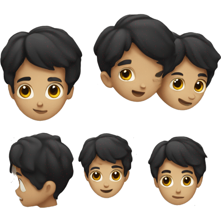 A boy with black hair in bee emoji