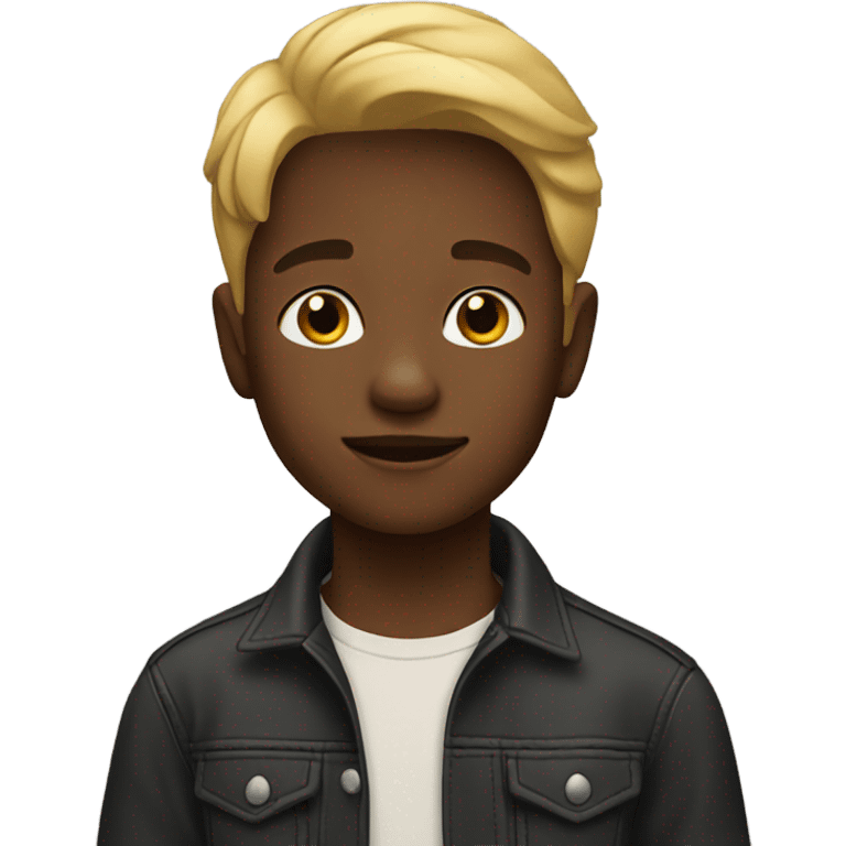 Black boy with blonde hair emoji