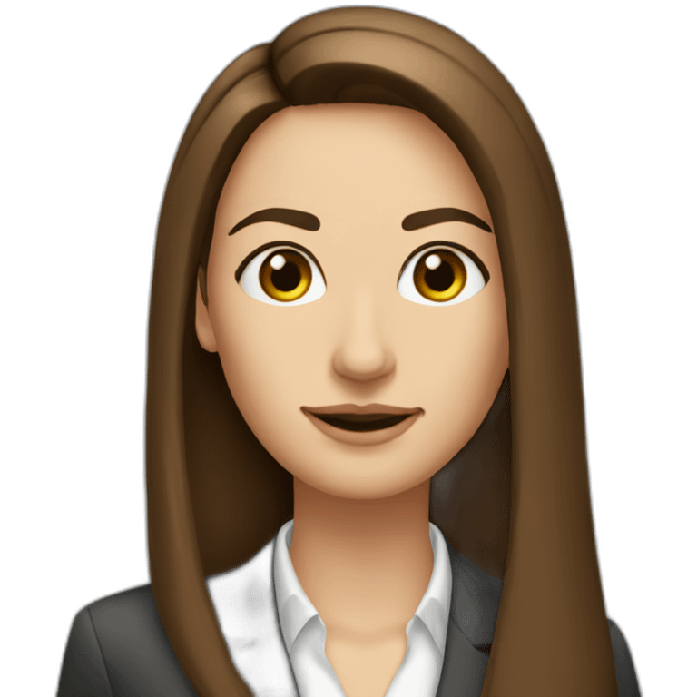 lady-long-straight-brown-hair-beautiful-eye-eyebrow-suit emoji