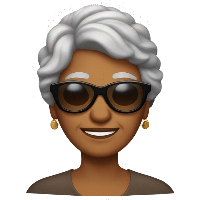 brown grandma with cool sunglasses emoji