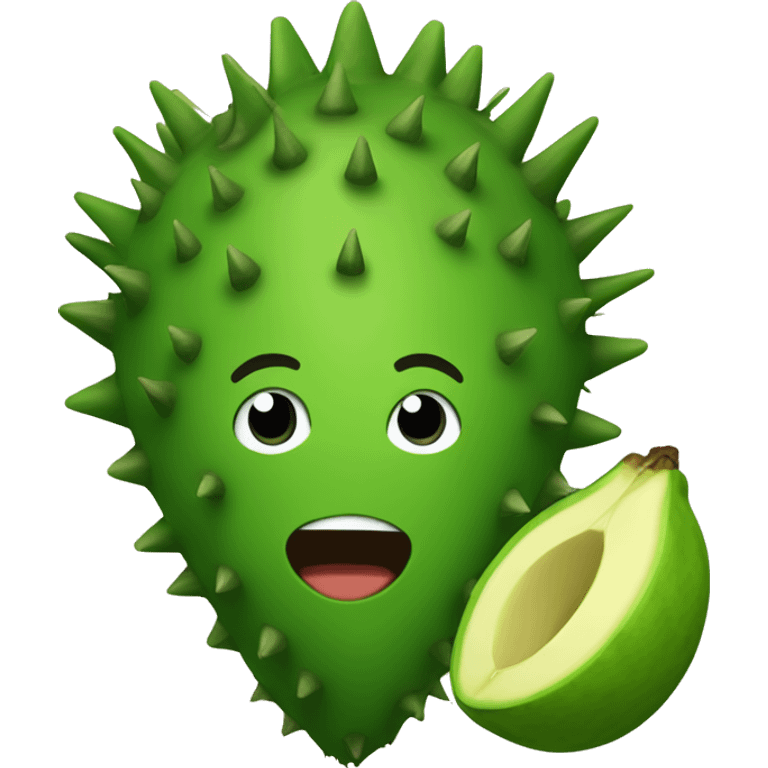 green a bitspiky fruit guyabano emoji