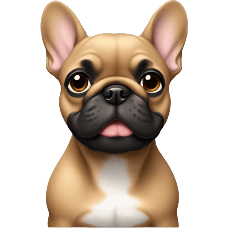 Dark solid fawn frenchie emoji