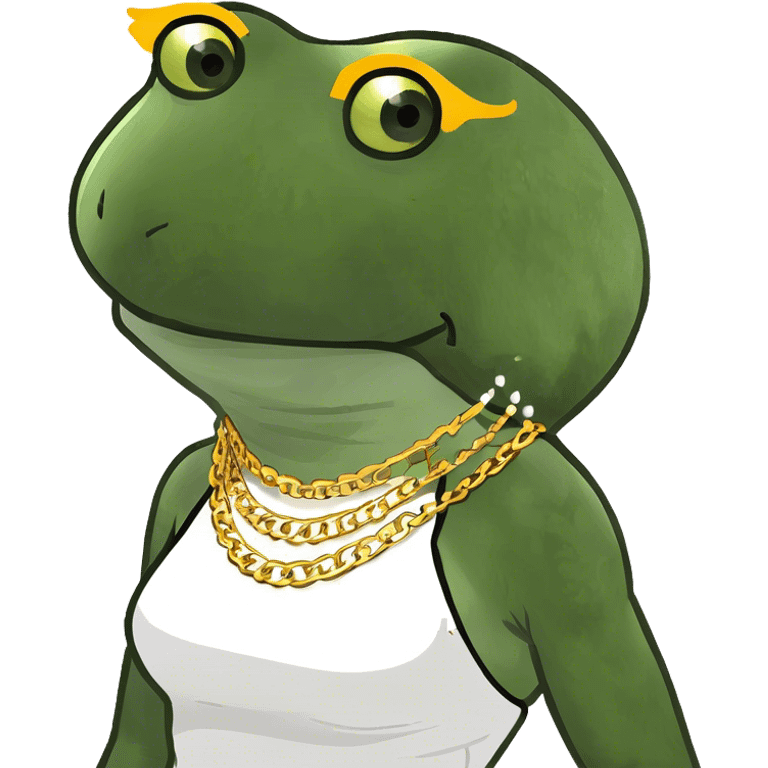 gold based swag rizz frog lady emoji