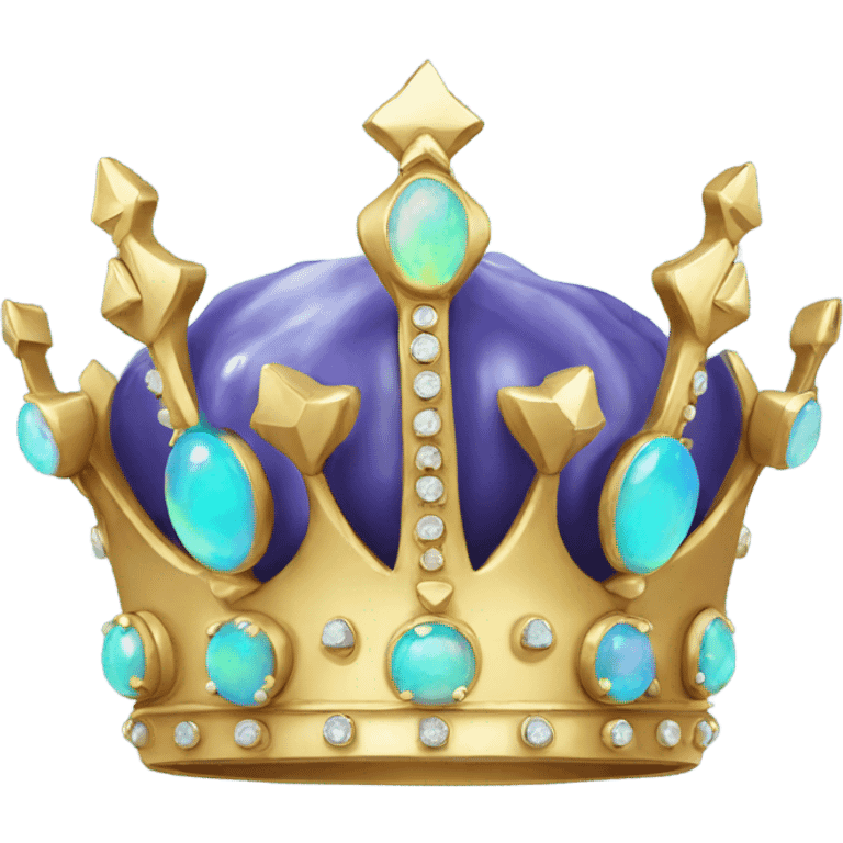 Crown with opal gemstones emoji