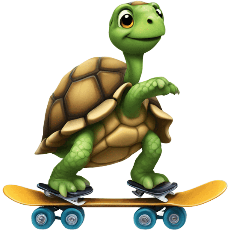 Tortoise riding skates emoji