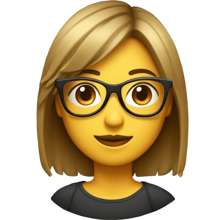 Chica con gafas flequillo morena emoji