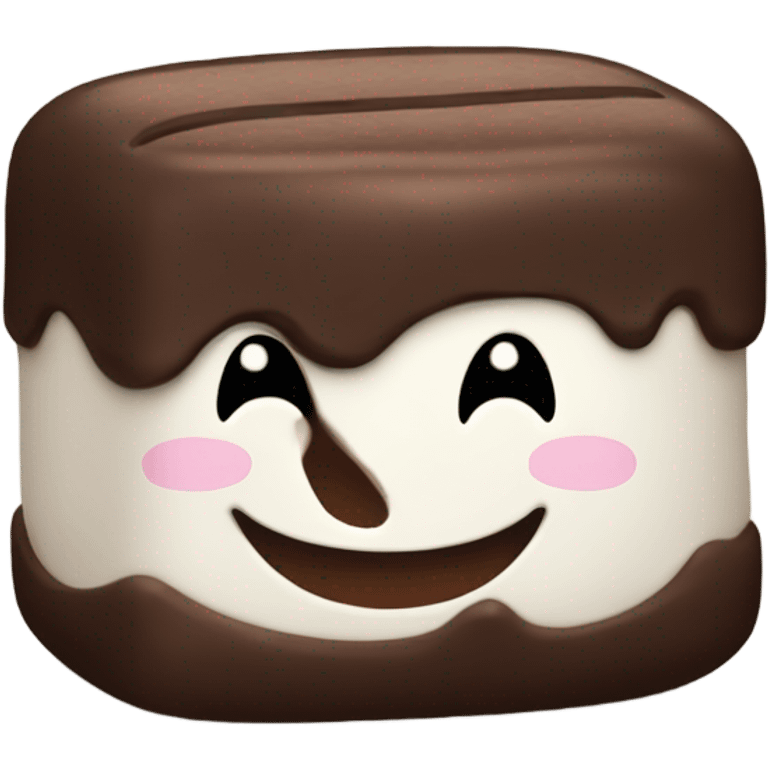 Marshmallow with chocolate  emoji