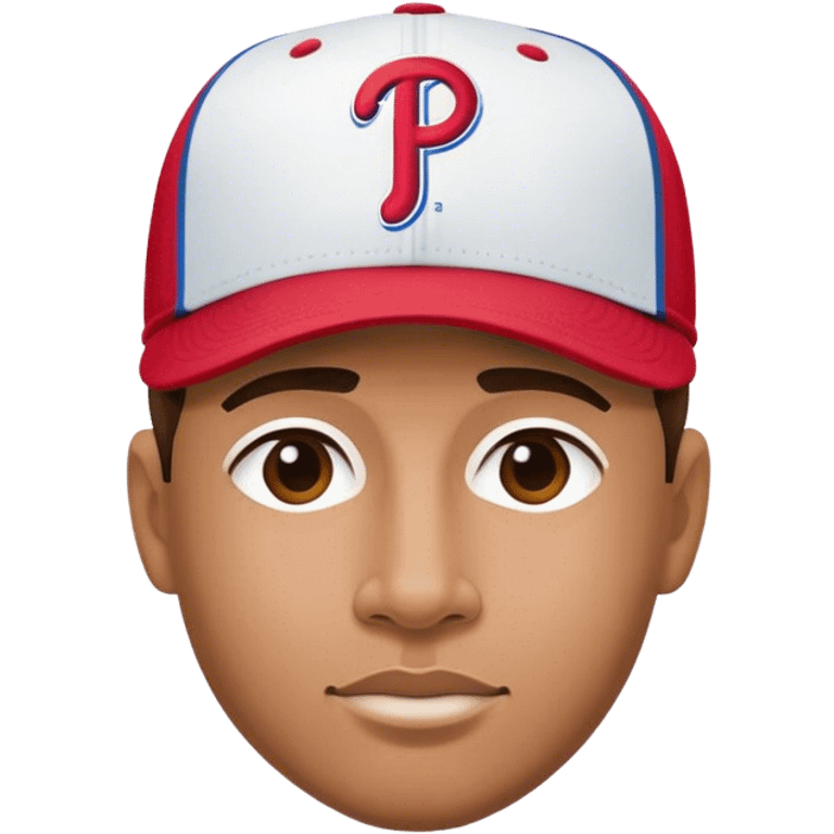 Man wearing a Philadelphia Phillies baseball cap emoji