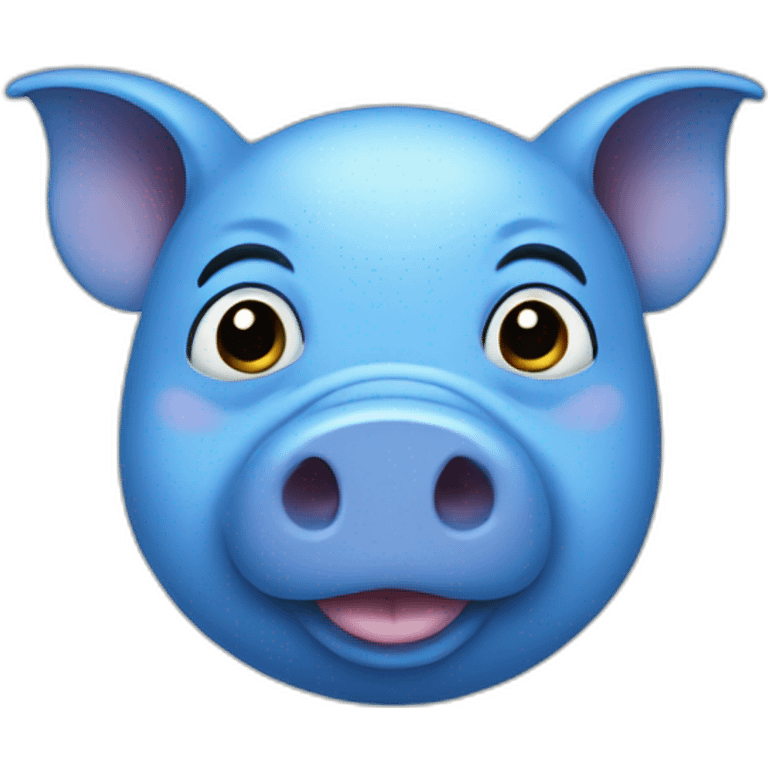 Blue pig emoji