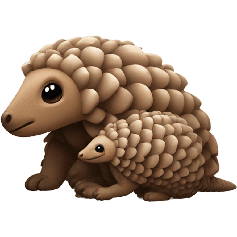 Pangolin with a baby pangolin  emoji