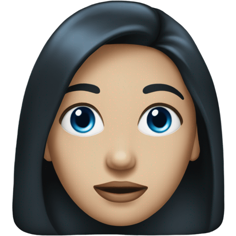 woman with black long hair and blue eyes emoji