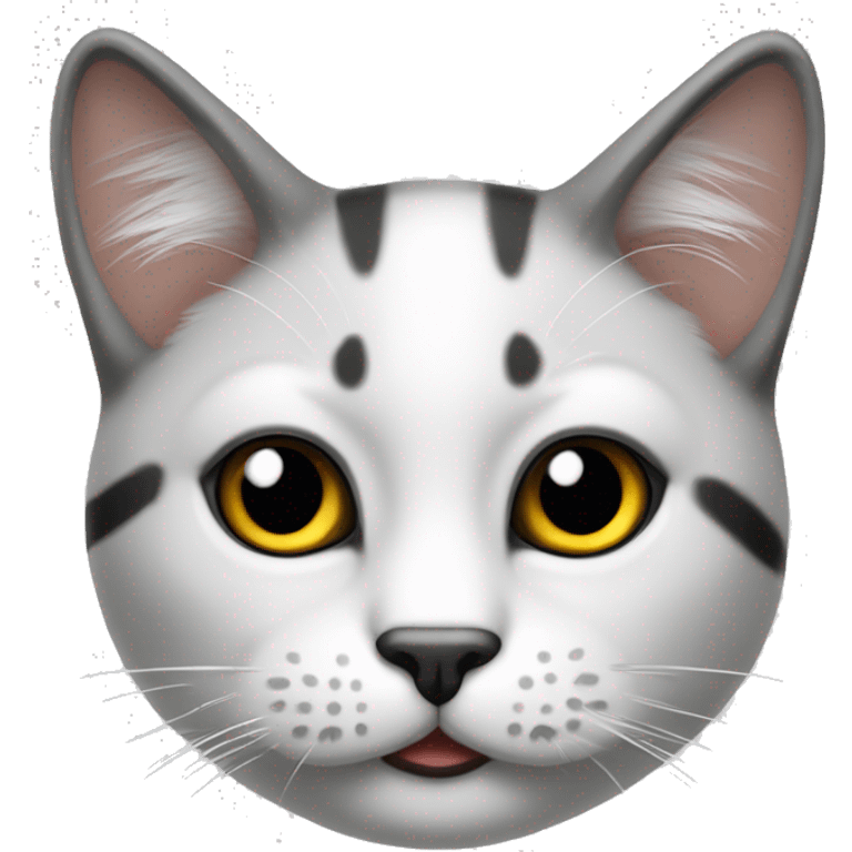 Gato blanco con parche negro en el rostro emoji