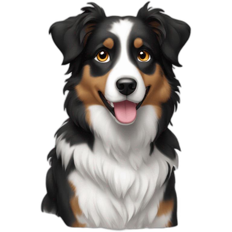 Black White grey Australian Shepherd  emoji