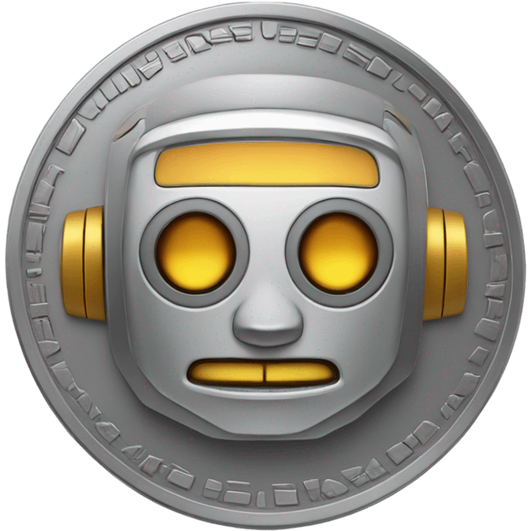 coin with robot design emoji