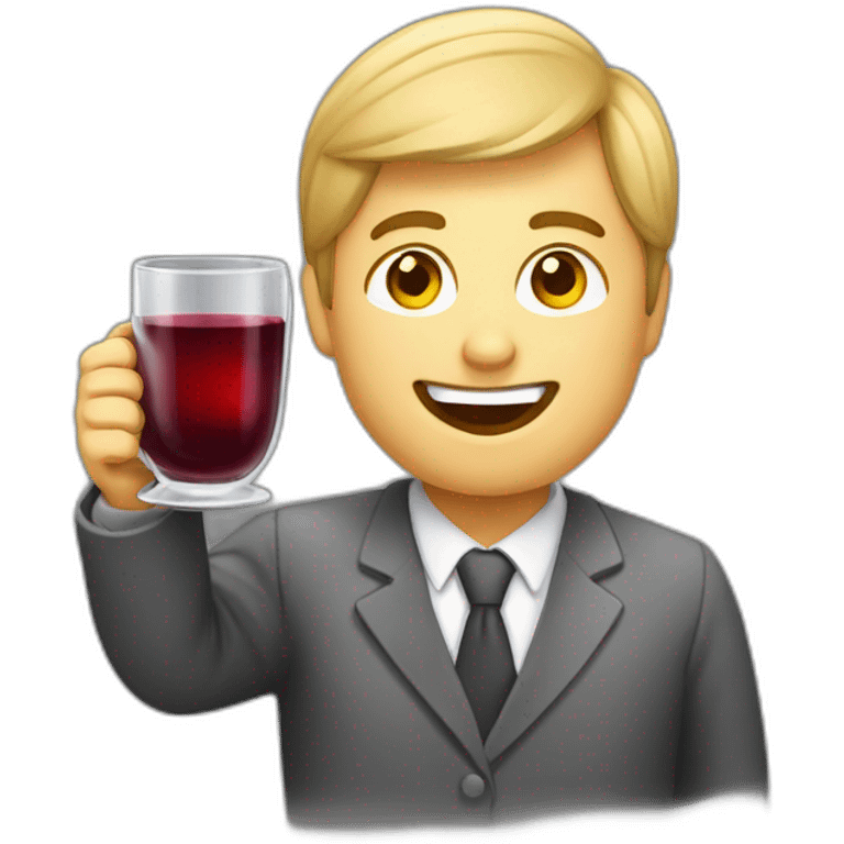 Happy-Office-worker-drinking-Mulled-Wine emoji