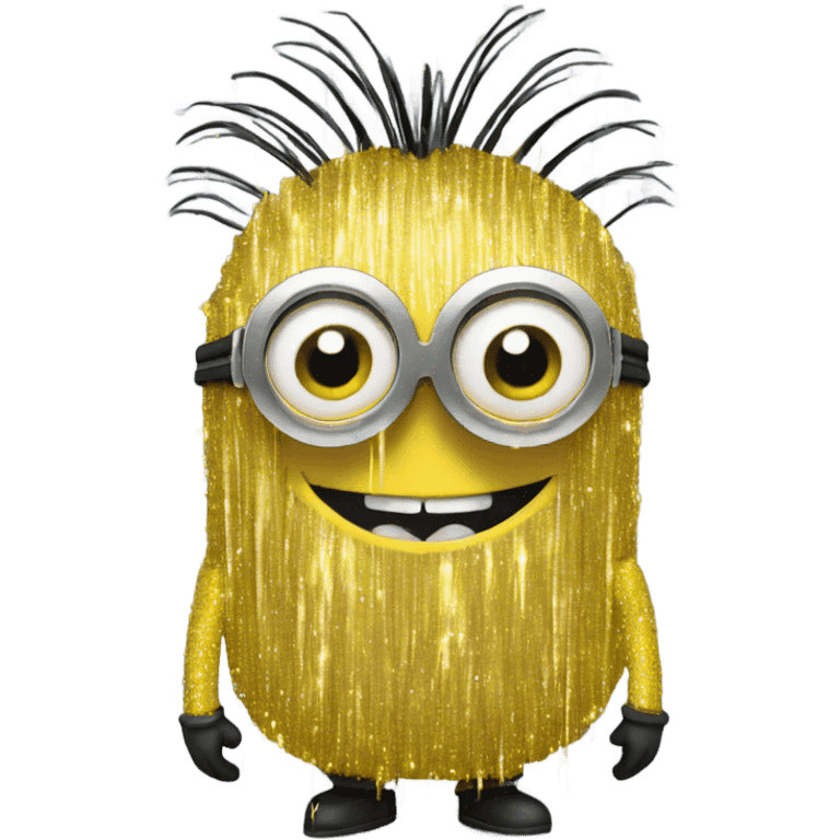 Minion covered in tinsel  emoji