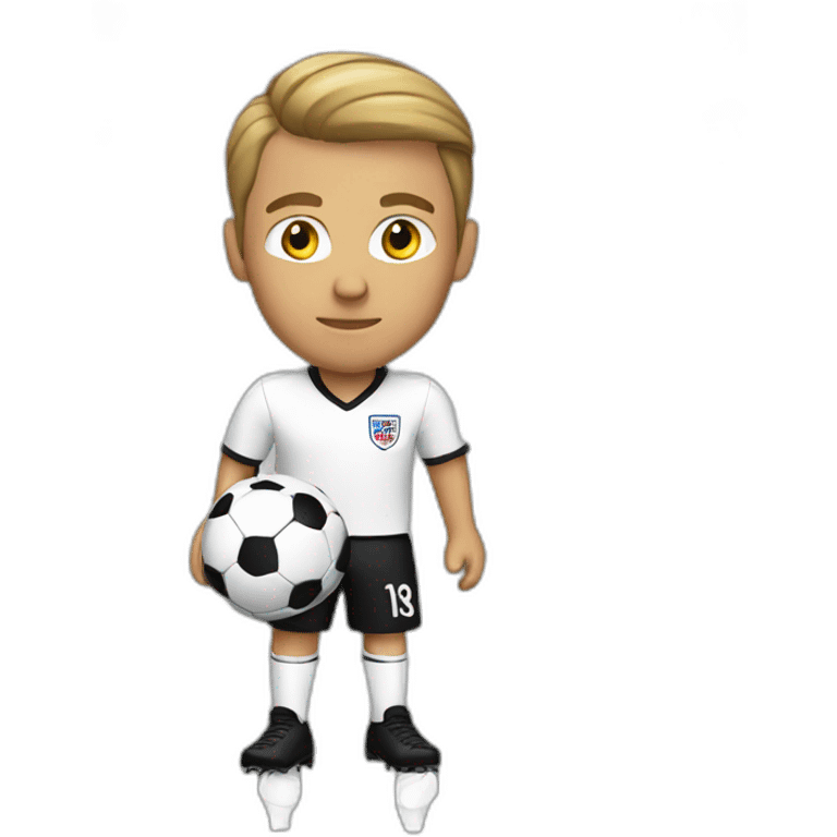 English soccer player shooting emoji