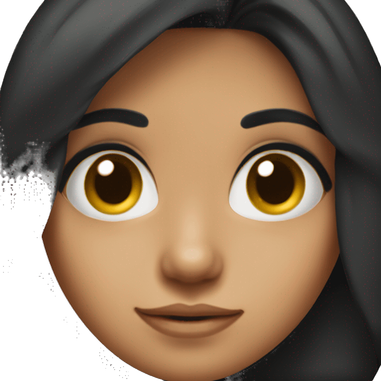 Cute hispanic girl with big eyes and black hair emoji