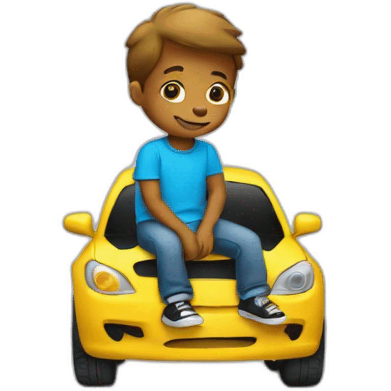 kid sittingin car emoji