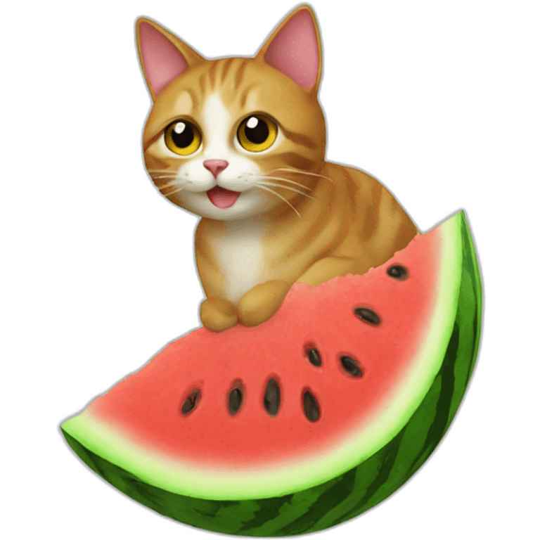 Cat in watermelon  emoji