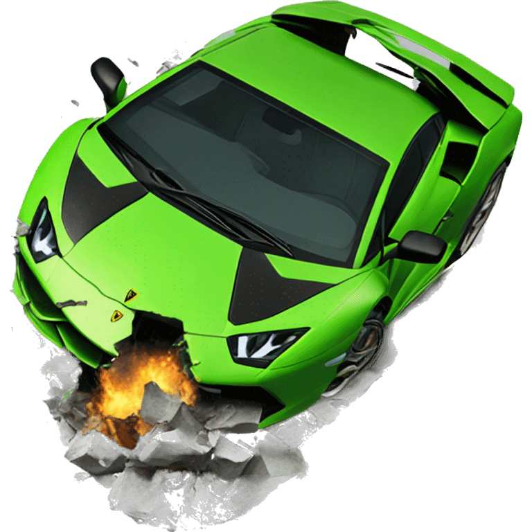 a lamborghini crashing emoji