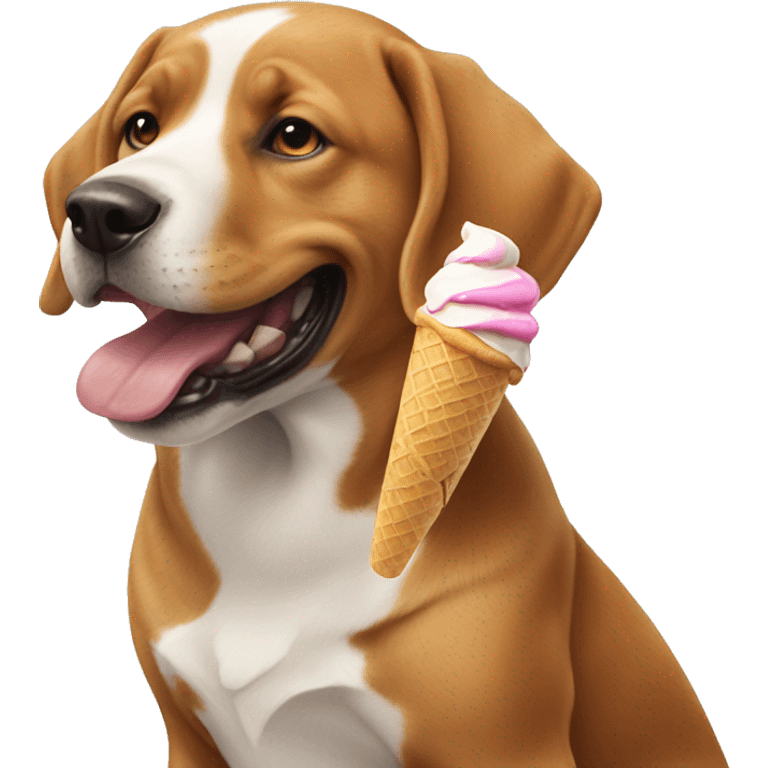 dog eating ice cream emoji