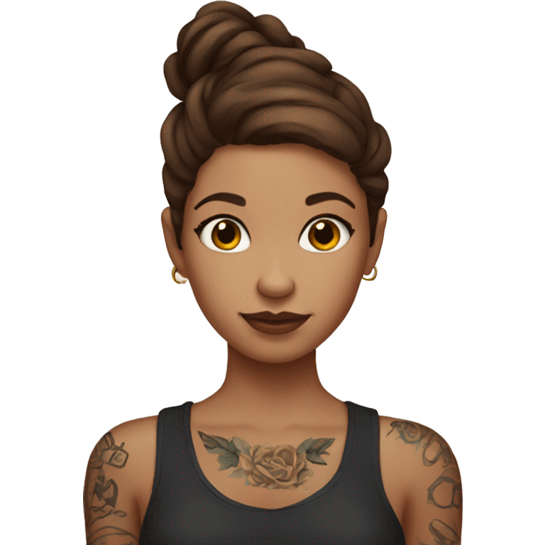 brown haired girl with tattoos emoji