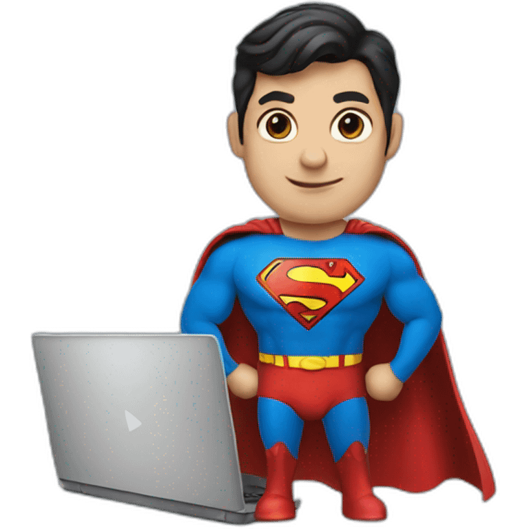 superman with laptop emoji