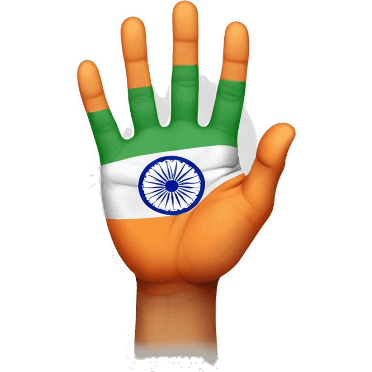 Hand with indian flag only 5 finger  emoji